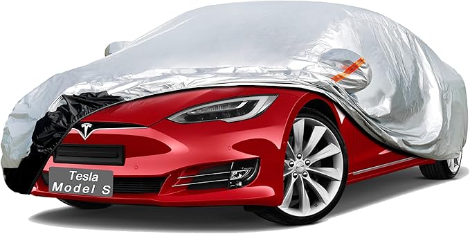Car Cover Custom Fit Tesla Model S (2012-2025) Waterproof for Automobiles, Oxford Sun Rain Dust Snow Protection (Ships from US Warehouse, Delivery 3-8 Days)