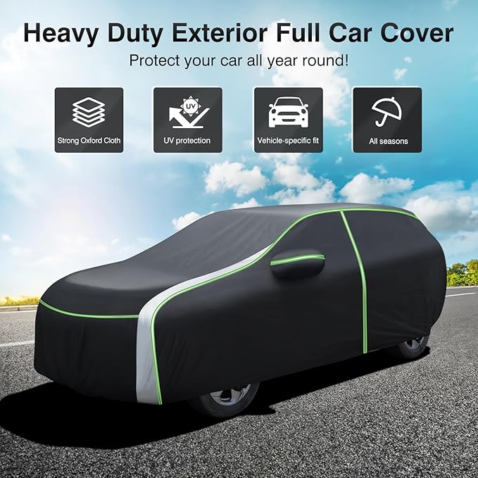 Cartist 420D Car Cover Fits for Palisade 2020-2025 2026,All Weather Waterproof Car Covers for Palisade Accessories with Zipper Door & Reflective Safety Strips,Sun Rain Snow Dust Uv Protection