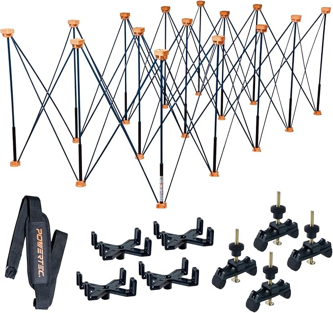 POWERTEC Arachni-Flex Portable Workbench 4x8ft Collapsible Workstand - Heavy Duty Folding Work Table Base, 6000 lbs Capacity 36 Inch Work Height, No Assembly Mobile Work Station w/Carry Strap (71930)