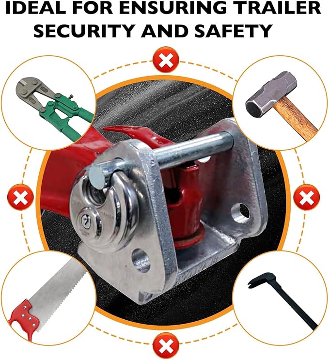 HQPASFY Trailer Hitch Lock with Combination Lock, Trailer Coupler Lock with Pin, Coupler Lock Model Tl-33 Trailer Lock,Fits Over 2" to 2-5/16" Couplers - Silver