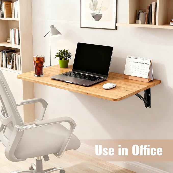 Wall Mounted Folding Table –Great for Garage wall desk ,Laundry Room wall table ,Home Wall Mounted Folding Workbench & Suitable for Solid Wall Holds Up to 100 LBS , Space-Saving – (15.7" x 31.5")