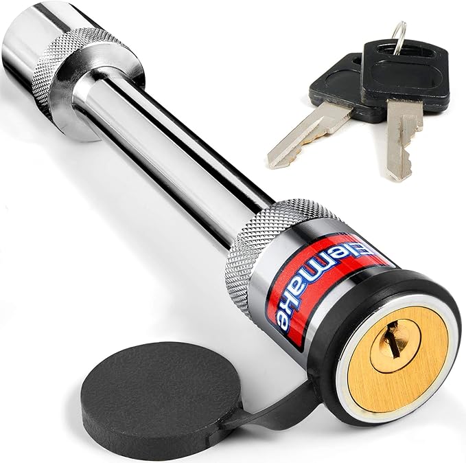 Elemake Trailer Hitch Pin, Anti-Rust Brass Core Hitch Lock with 5/8" Pins, Extra Long 3-1/2" Effective Length for Class III-V Receivers (2", 2-1/2"), Heavy Duty 20,000 LBS Towing