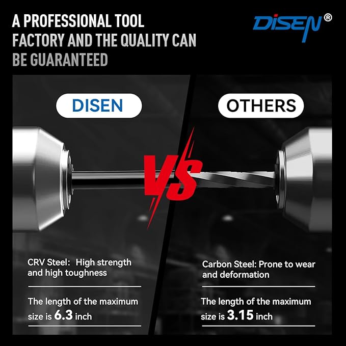 DISEN 36PC Allen Wrench Set, SAE & Metric Hex Key Set Torx Star Key Set, Long Arm Ball Head Design with T-Handle, Heat Treated Chrome Vanadium Steel