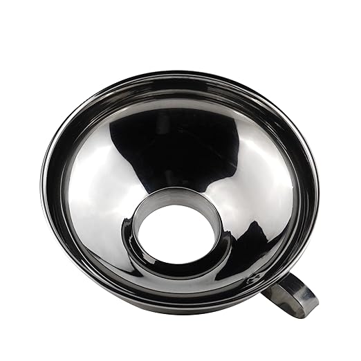 IoF 3Pcs Stainless Steel Wide Mouth Canning Funnel Set with Fine Oil Strainer, Metal Funnels for Filling Bottles Kitchen Use Large Food Grade Funnel for Mason Jar with Milk Filter Mead Kit