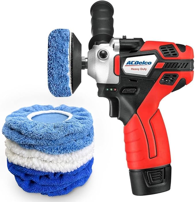 AICEL 9PCS Car Buffer Polisher Pad Bonnet, 9 to 10 Inches Car Orbital Polishing Bonnet Coral Fleece Buffing Cover, Soft Microfiber Car Woolen Wax Kit, Universal Auto Cleaning Waxers Set
