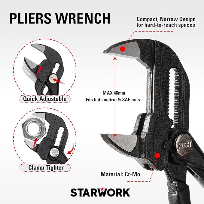 STARWORK TRUE MECHANIC™ 324-Piece Mechanics Tool Set and Socket Set with 22oz Dragon One-Piece Rip Hammer w/Grip, Professional