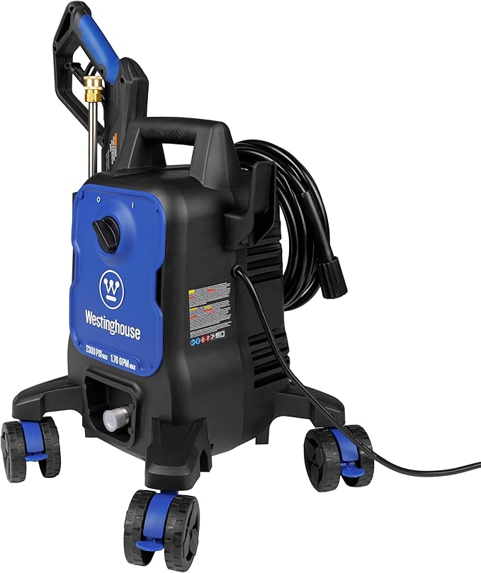 Westinghouse ePX3100 Electric Pressure Washer, 2300 Max PSI 1.76 Max GPM with Anti-Tipping Technology, Onboard Soap Tank, Pro-Style Steel Wand, 5-Nozzle Set, for Cars/Fences/Driveways/Home/Patios