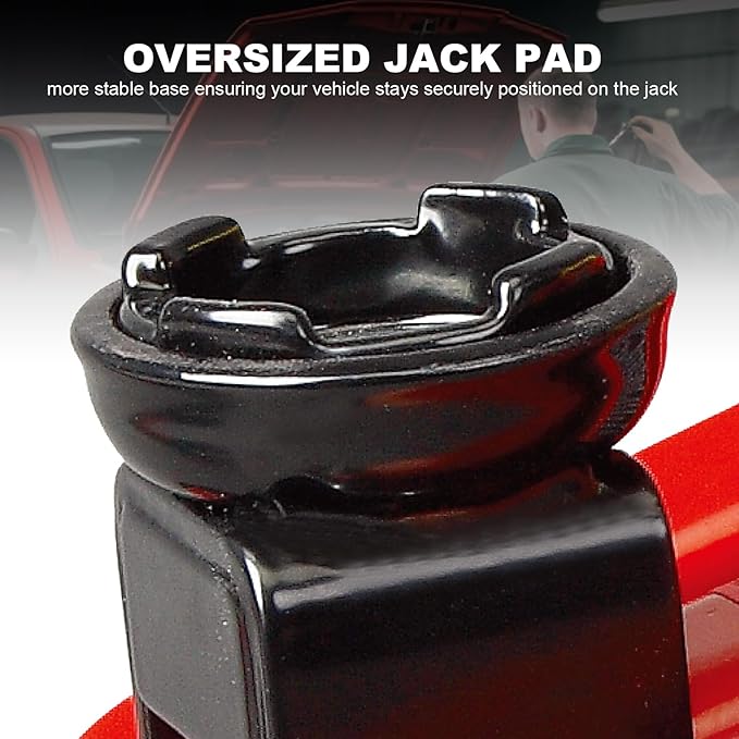 BIG RED 2 Ton Hydraulic Floor Jack, Low Profile Trolley Service Jack with 5.2"-13.3" Lifting Range, Heavy Duty Steel Car Jack for Sport Vehicle, Cars, Red