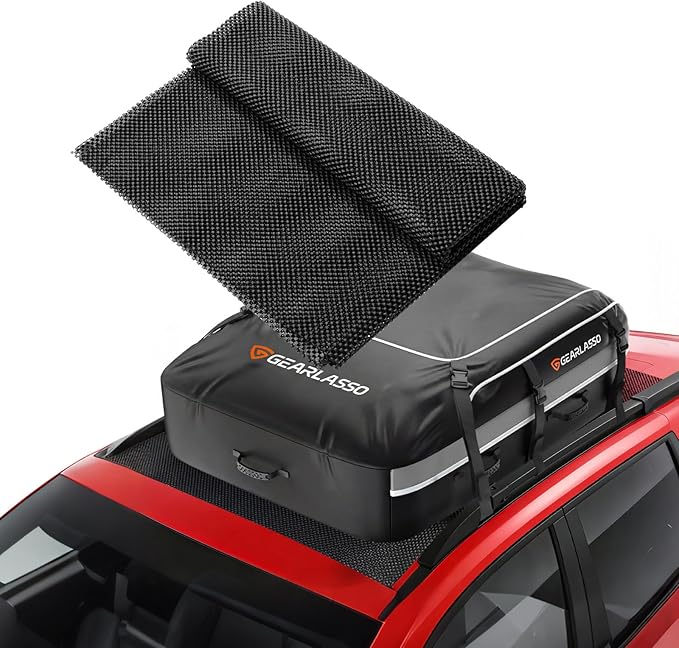 Anti-Slip Roof Cargo Bag Protective Mat, 51" x 39" Rubber Roof Rack Pad – Scratch-Resistant & Waterproof Car Rooftop Luggage Mat for SUV, Van & Most Vehicles