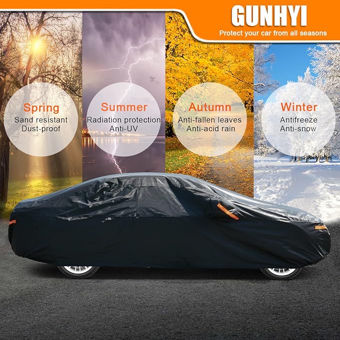 7 Layer Car Cover Custom Fit Lincoln Continental (1988-2025) Waterproof All Weather, Heavy Duty Outdoor Snow Sun Rain Uv Protection (Ships from US Warehouse, Delivery 3-8 Days)