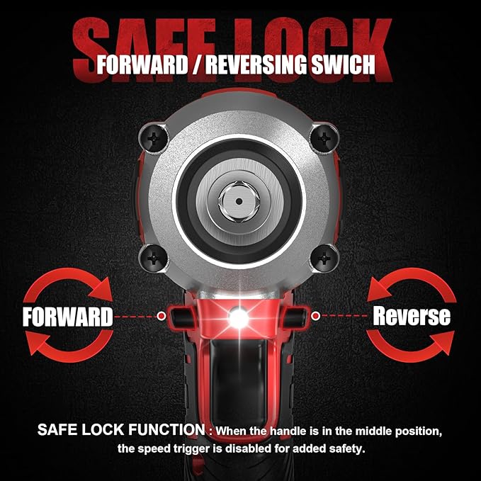Cerycose Cordless Impact Wrench for Mil-wau-kee 18V Battery 250FT-LBS 3/8 inch Compact Impact Gun Brushless Electric Includes LED Work Light - 2400RPM Light-Duty Impact Driver Wrench - No Battery