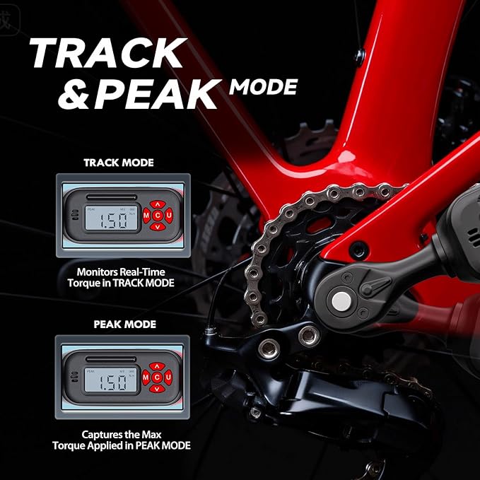 Bike Digital Torque Wrench 1/4" Drive 15-Piece Kit | 1.5-30 N.m / 1-22 Ft.lb Torque Range for MTB & Cycling Maintenance