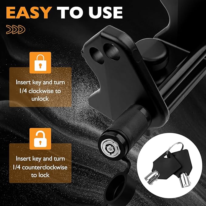 HQPASFY Trailer Hitch Lock, Trailer Coupler Lock with Pin, Heavy-Duty Coupler Lock Model Tl-33 Trailer Lock,Fits Over 2" to 2-5/16" Couplers - Black