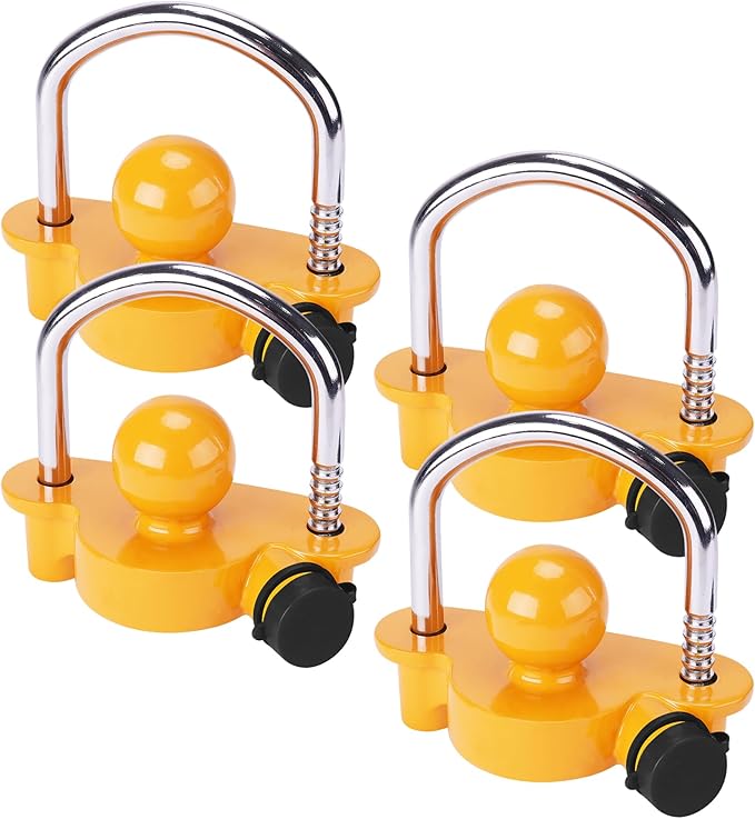 Turnart Trailer Hitch Lock Keyed Alike, Trailer Lock 2 Set, 4 Pack,Hitch Lock, Trailer Coupler Lock, Trailer Tongue Lock, Adjustable, Heavy-Duty Steel, Universal Size Fits 1-7/8", 2", 2-5/16" Couplers