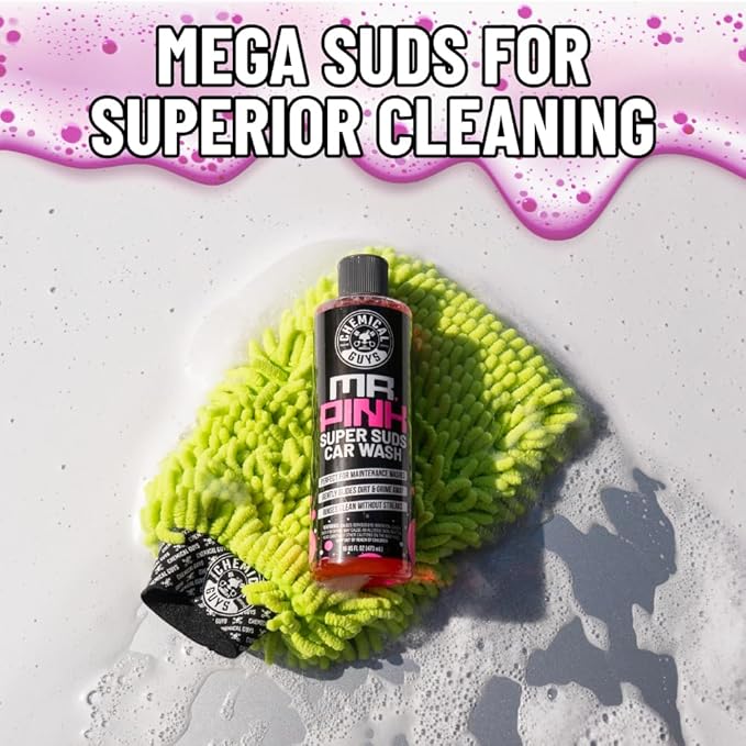 Chemical Guys Mr. Pink Foaming Car Wash Soap (Works with Foam Cannons, Foam Guns or Bucket Washes) Safe for Cars, Trucks, Motorcycles, RVs and More, Candy Scent, Extra Large Size 32 fl oz - CWS_402_32