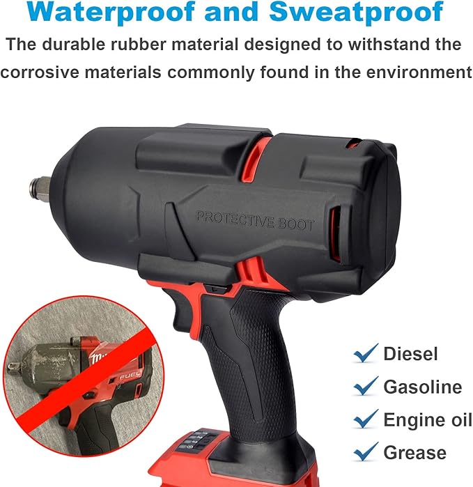 49-16-2767 High Torque Impact Cover Boot Fit for Milwaukee M18 Fuel 1/2 High Torque Impact Wrench (2767-20) & ONEKEY Version (2863-20)