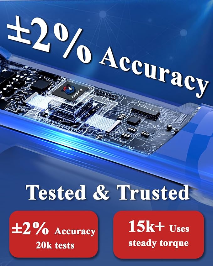 1/2 Digital Torque Wrench (12.54-250.7 Ft. Lb/ 17-340 N.m) ±2% Accuracy Dual-Direction Adjustable Torque Wrenches Digital with Vibration, Buzzer and LED Alert for Motorcycle, Auto Repair