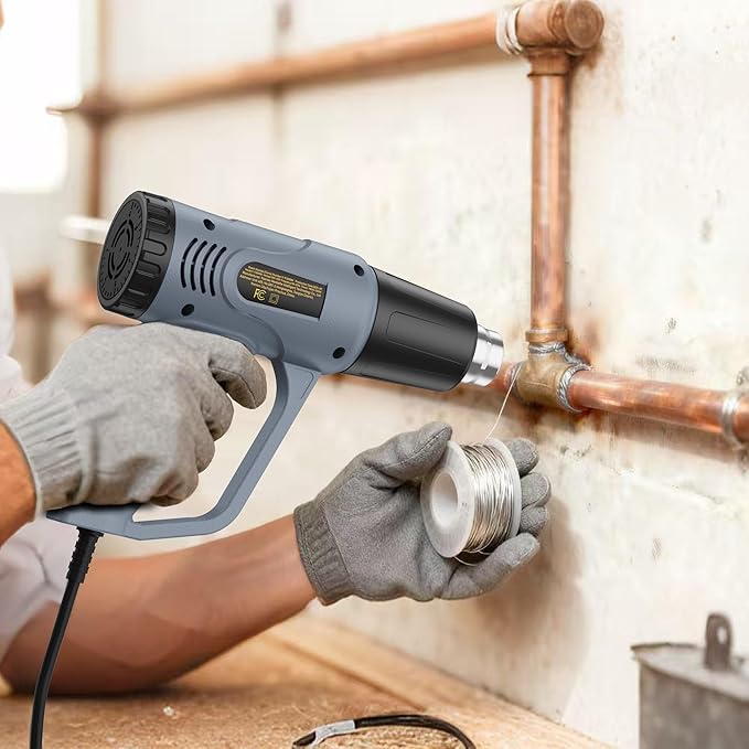 Heat Gun，572℉& 1112℉ Dual Temperature Control Heat gun', Overload Protection with 4 Nozzles for Crafting, hot air gun，Shrink Wrapping, Phone Repair, Epoxy Resin