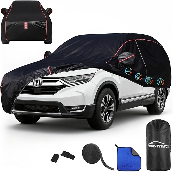 Car Cover for Honda CR-V 1996-2025,All-Around Fastening 60s Quick-Install, 4 Upgrades for Car Cover Waterproof All Weather