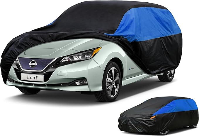 Nissan Car Cover Custom Fit Nissan Leaf Waterproof All Weather, Lightweight Full Exterior Cover for Automobiles Outdoor Sun UV Rain Dust Snow Wind Protection.