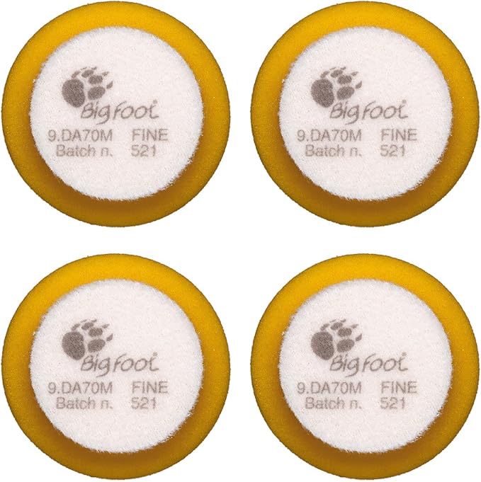 RUPES 9.DA70M/4 Pack of 4 Yellow D-A Fine Finishing Foam Pads 70mm | Ideal for Paint Correction & Gloss Enhancement | Moderate to Fine Defect Removal | Compatible with 2.75" Backing Plate
