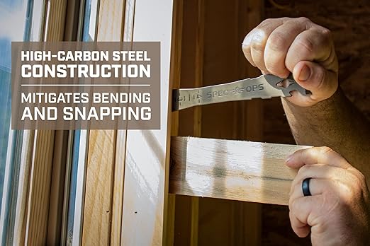Spec Ops Tools 9.5" Trim Bar, Pry Bar, High Carbon Spring Steel, Built in Ruler and Pry Bar, Beveled Edges, Nail Puller, 3% Donated to Veterans, 2- Pack