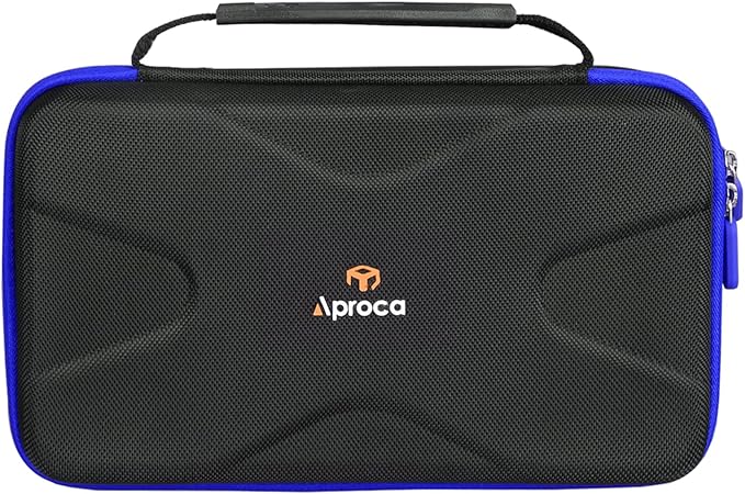 Aproca Tire Inflator Case Compatible with AstroAI Portable Air Compressor Tire Air Pump and Accessories-Black with Blue Zipper (Case Only)