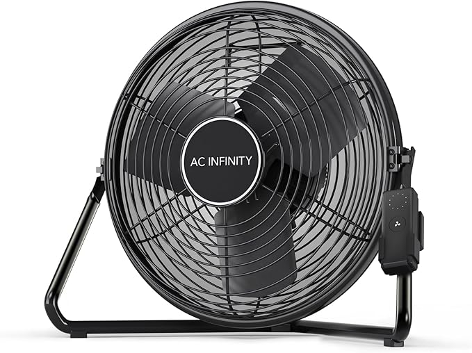 AC Infinity CLOUDLIFT S12, Industrial Wall Fan 12” with Wireless 10-Speed Controller, EC-Motor High-Velocity Shop Fan Floor Stand or Wall Mount, for Hydroponics, Greenhouses, Workshop Circulation