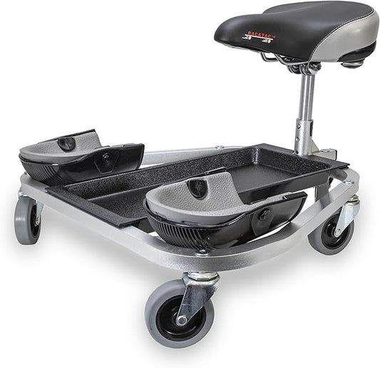 Racatac Kneeling Sitting Creeper, 3 Inch Casters, Knee Pads, Adjustable Seat, Made in the USA, 01RAC3
