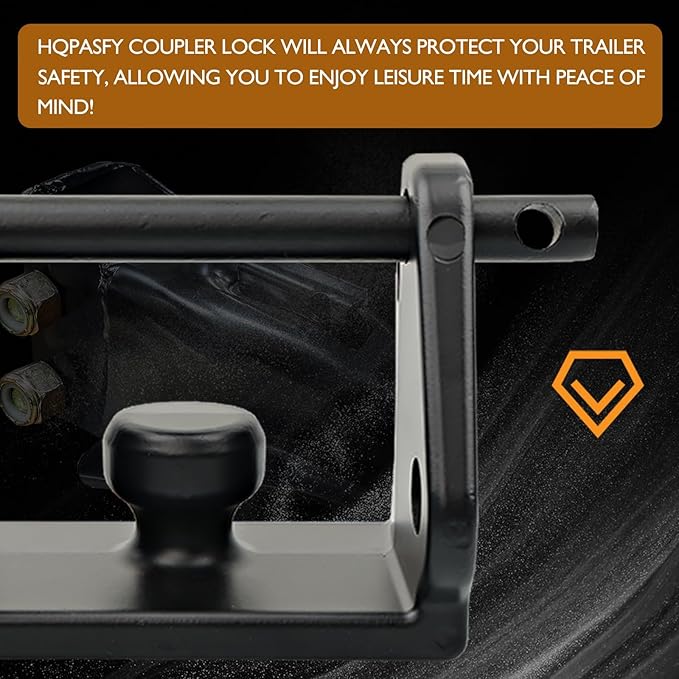 HQPASFY Trailer Hitch Lock, Trailer Coupler Lock with Pin, Coupler Lock Model Tl-33 Trailer Lock,Fits Over 2" to 2-5/16" Couplers - Black