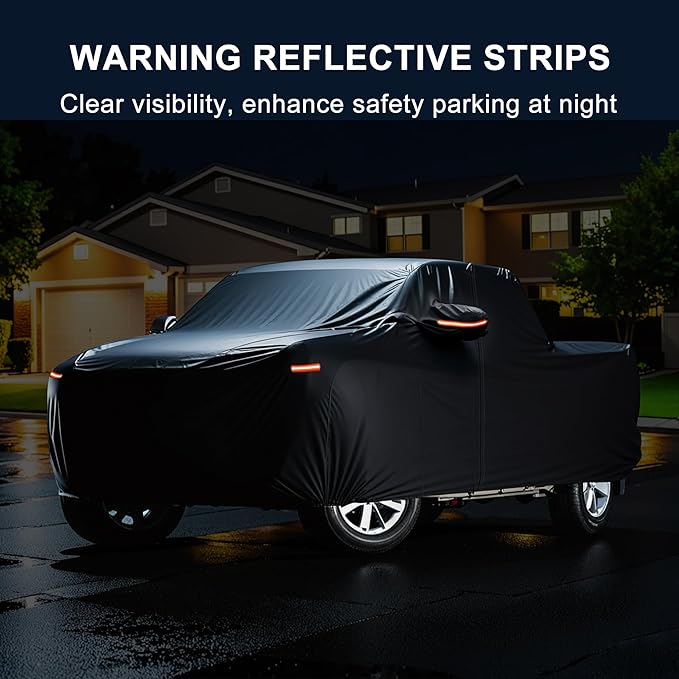 X AUTOHAUX Car Cover for Hyundai Santa Cruz 2021-2025 Aluminum Film Outdoor Waterproof Sun Rain Snow Hail Protection with Driver Door Zipper