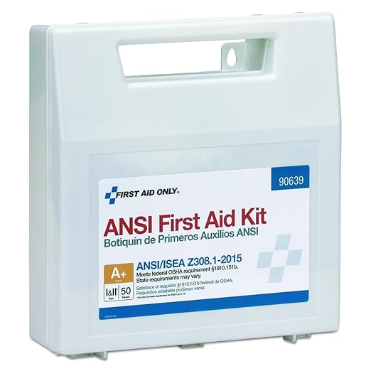 First Aid Only 90639 ANSI A+ 2015 and OSHA Compliant First Aid Kit, 50-Person Emergency First Aid Kit for Business, Home, Car, and Worksites, 183 Pieces
