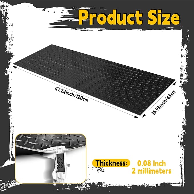 Workbench Mat, PVC Work Bench Mat with Non-Slip Texture, 2mm Thick Scratch & Stain Resistant Surface for Painting, Woodworking, Crafting, Building and Tool Protection (Black, 16.93" x47.24")