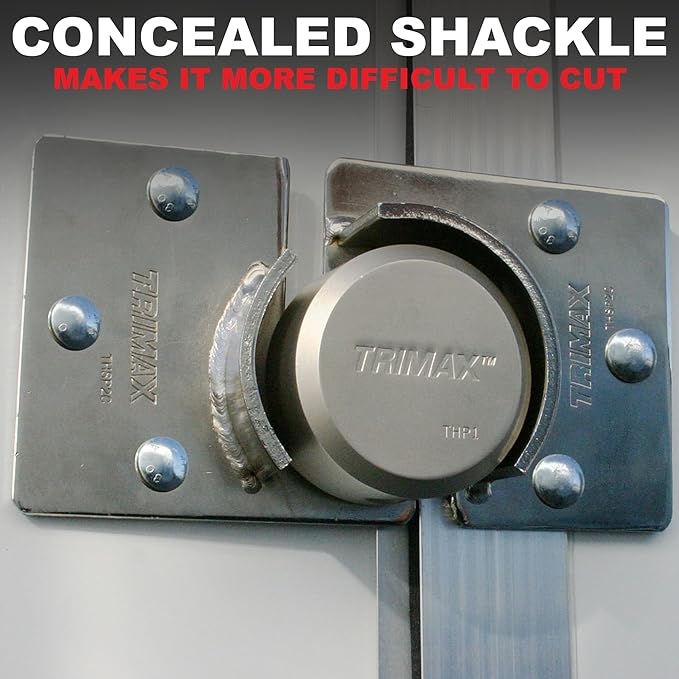 TRIMAX THP2XL - Trailer Door Lock (2 Pack Keyed Alike) - Shackleless Puck Lock for Trailers, Universal Fit, Weather Resistant