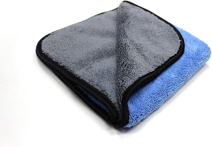 Maxshine 16" x 24" Blue & Grey 600GSM Ultimate Crazy 2C Microfiber Towel – Ultra-Soft & Absorbent – Premium Scratch-Free Towel for Car Detailing, Drying & Polishing