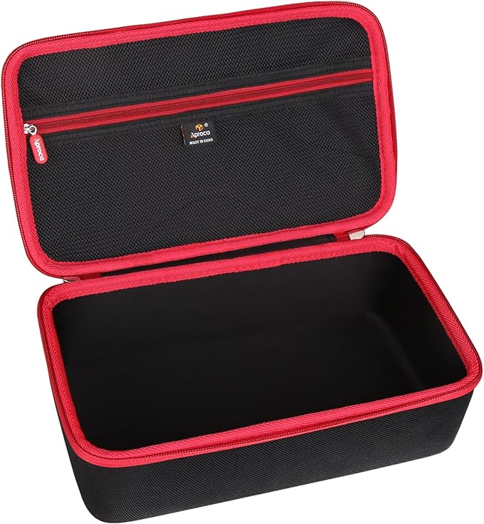 Aproca Tire Inflator Case Compatible with AstroAI Portable Air Compressor Tire Air Pump and Accessories-Black with Red zipper (Case Only)