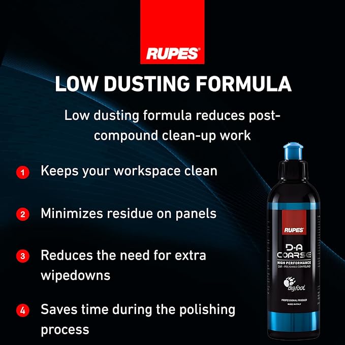 RUPES 9.DACOARSE250 Pack of 6 Blue 250 ml D-A Coarse High Performance Cut Polishing Compounds for Car Detailing & Removing Scratches | Moderate to Severe Defect Removal | Reduces Oxidation