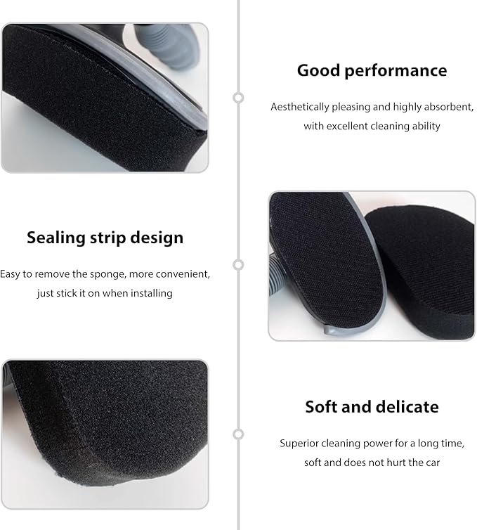 Car Tire Shine Applicator, High-Density Sponge Tyre Dressing Applicator Pad with Curved Handle, Reusable Wheel Polishing Brush Auto Detailing Foam for Applying Tire Shine