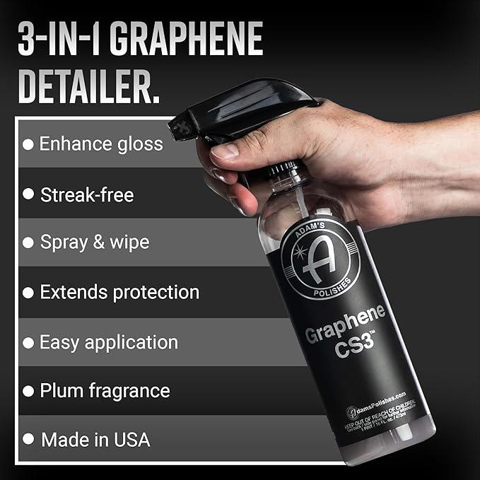 Adam's Graphene CS3 Gallon - Graphene Waterless Wash Ceramic Coating Detail Spray | High Gloss Car Wash Cleaning Spray for Car, RV, Boat, Motorcycle Detailing