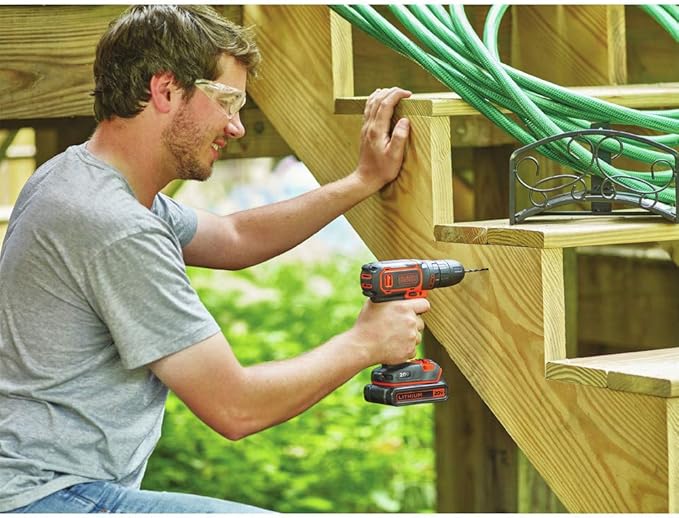 BLACK+DECKER 20V MAX Cordless Drill/Driver Kit with ‎Battery, Charger, and Double Ended Bit (BDCDD120C)