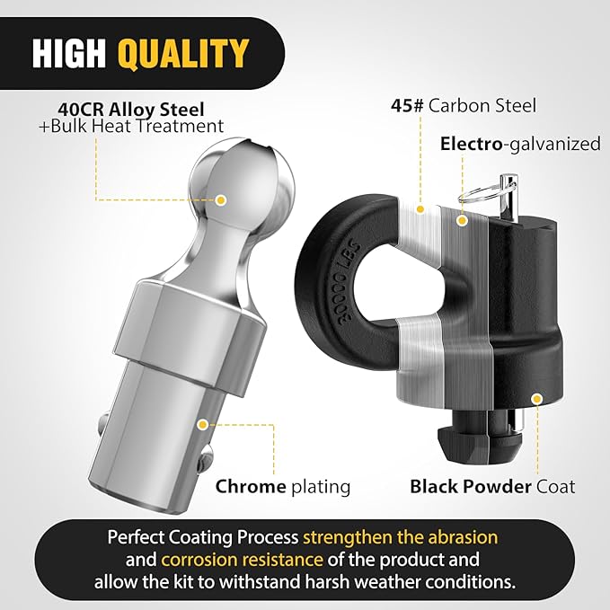 Nilight 60692 Puck System Gooseneck Hitch Kit w/Box for 2016-2025 Chevy Silverado GMC Sierra 2500HD 3500HD Nissan Titan XD, 2013-2025 Ford F250 F350 F450, 2-5/16" Ball w/Chain Anchor