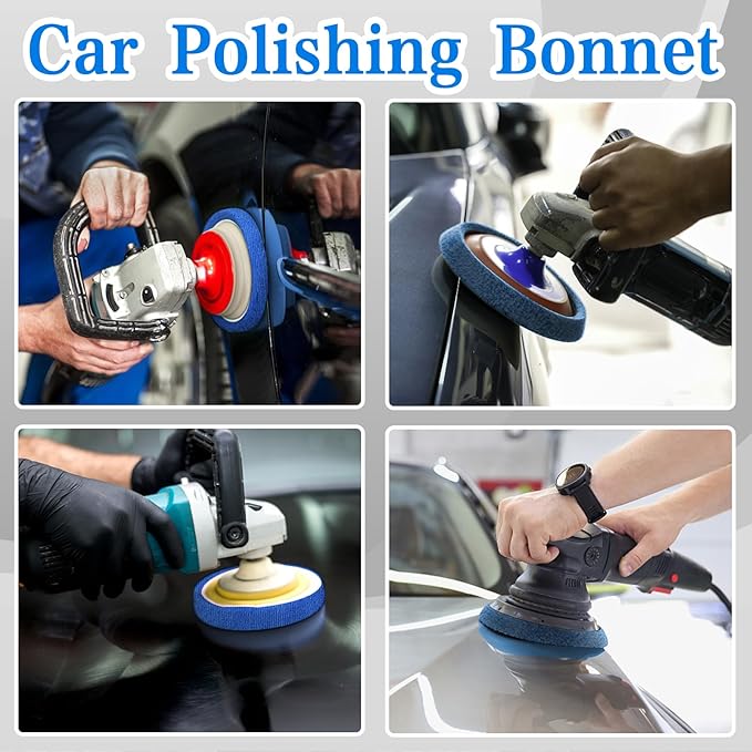 Buffing Bonnets Kit - 12pcs Polishing Bonnets for 9-10 Inch Orbital Buffer Polisher
