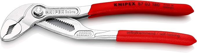 Knipex 87 03 180 Water Pump Pliers "Cobra" 7,09" chrome plated