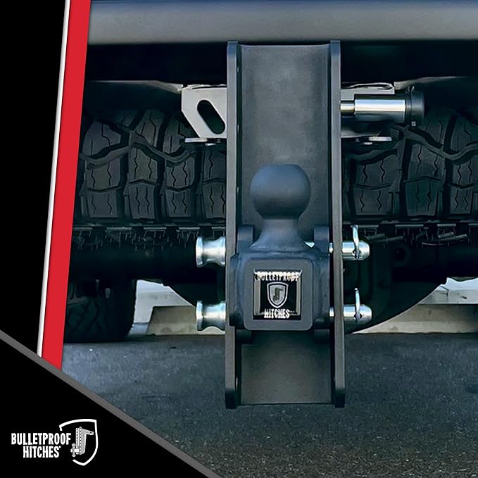 BulletProof Hitches - Adjustable Trailer Hitch 1-7/8" Single Ball Mount - Replacement 1-7/8" Ball Hitch Rated up to 8,000 lbs - Solid Steel, Corrosion Resistant, Black Powder Coat