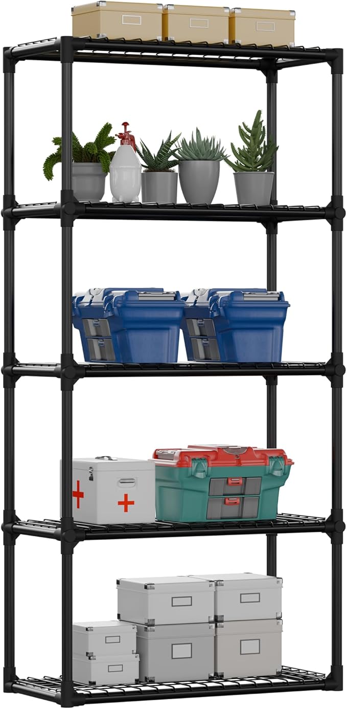 ALTLER Heavy Duty 5-Shelf Shelving Unit Standing Storage Shelf Units for Laundry Bathroom Kitchen Pantry Closet