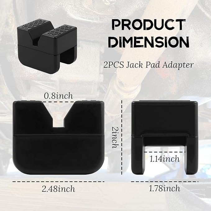 2PCS Pinch Weld Jack Pad,Thickened Rubber Jack Stand Pads for Lifting Points Cushioning and Non-Slipping,Universal Pinch Weld Jacks Adapter with Load-Bearing Range of 2 to 4 Ton