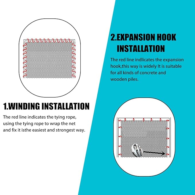 Climbing Cargo Net for Kids Outdoor Balcony Safety Net Rope Netting Playground Climbing Net Stairway Railing Safety Net for Children Pets Toys Knotless Polyester Sports Netting