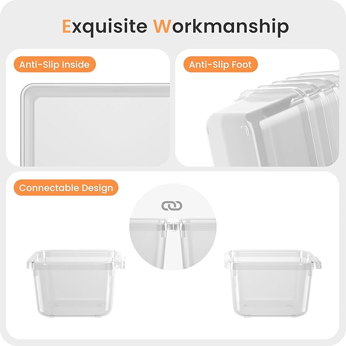 A-LuGei 【46PCS & 5Sizes】 Clear Drawer Organizer,【Hold 277 Items】 Makeup Organizer, Bathroom Organizers and Storage, Organization and Storage, Organizer Bins for Office Vanity Kitchen Tool Trays