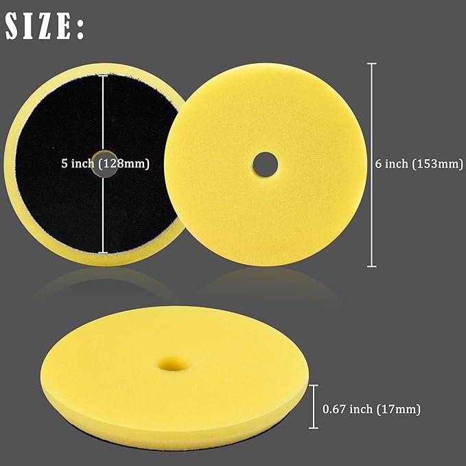 SIQUK 4 Pieces Buffing Polishing Pads 5 Inch Orbital Buffer Pads Hook and Loop Buffing Pads Polisher Pads Car Buffing Foam Pad for Compounding, Polishing and Waxing