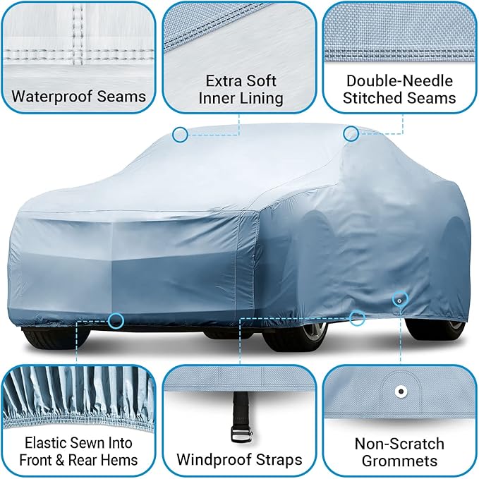 iCarCover Fits 1991-1994 Mercury Capri Convertible Car Cover Automobiles Form-Fit Padded Full Exterior Waterproof Automobiles Protection Covers
